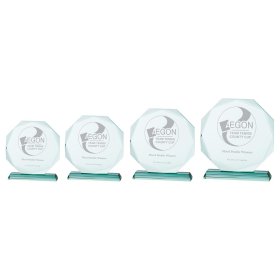 Hexagon Aspire Jade 19mm Glass Award - 4 Sizes