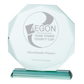 Hexagon Aspire Jade 19mm Glass Award - 4 Sizes