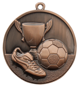 Football Medal with Trophy & Ball - Gold, Silver & Bronze